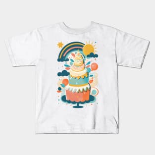 Celestial Confection: A Colourful Delight Cake Kids T-Shirt